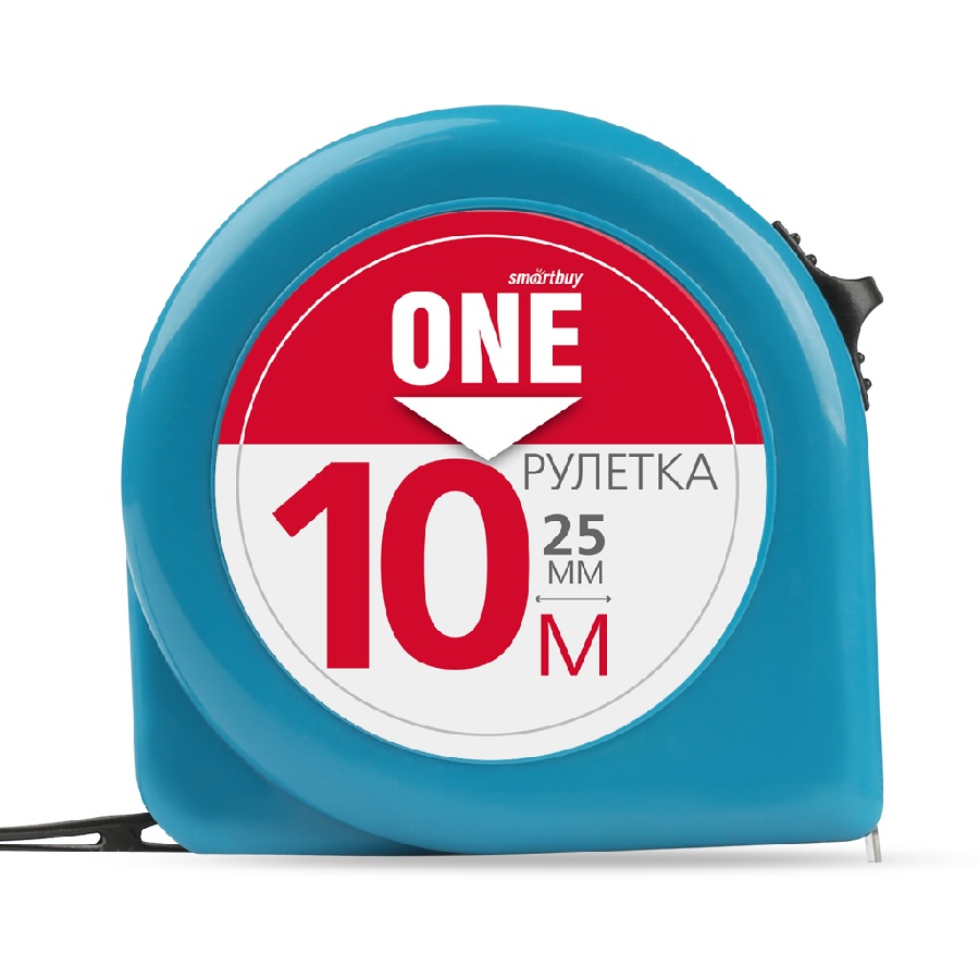 Рулетка измерительная,10мх25мм,пластик корпус,фиксатор,усил.зацеп,Smartbuy OneTools(6/48) (48)