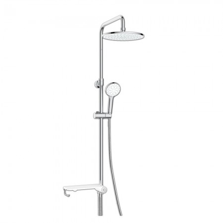Душевой гарнитур с полкой, без смесит АКСЕССУАРЫ c верх. душ. лейкой Тропический дожд LM8810C(_4_) *