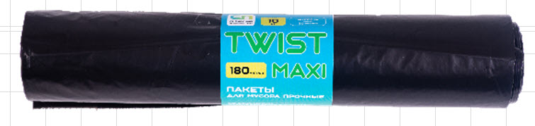 Мешок для мусора в рулоне TWIST MAXI 180л (900*1100*0,030мм) (10рул/уп)