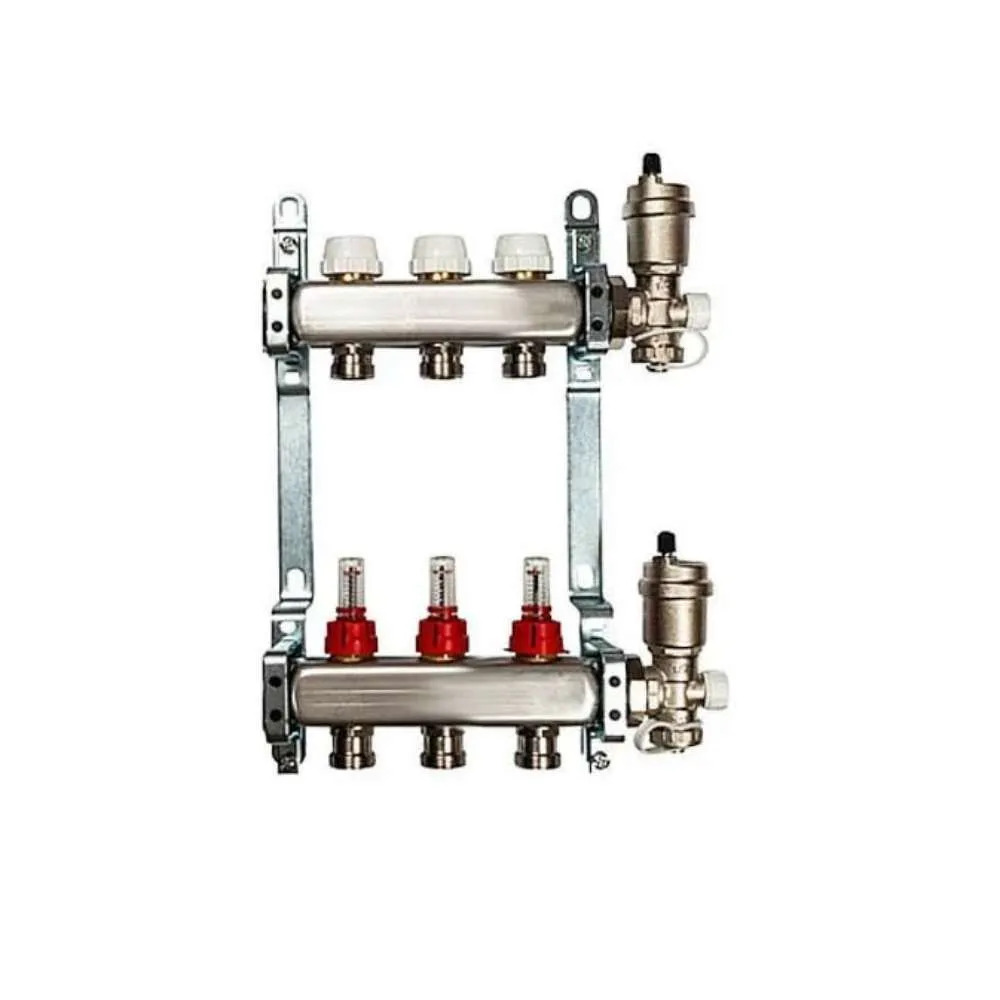 Группа коллекторная VIEIR 1х3х3/4" с расходомер, дренаж. кр, воздухоотвод., нерж. сталь(_5_)