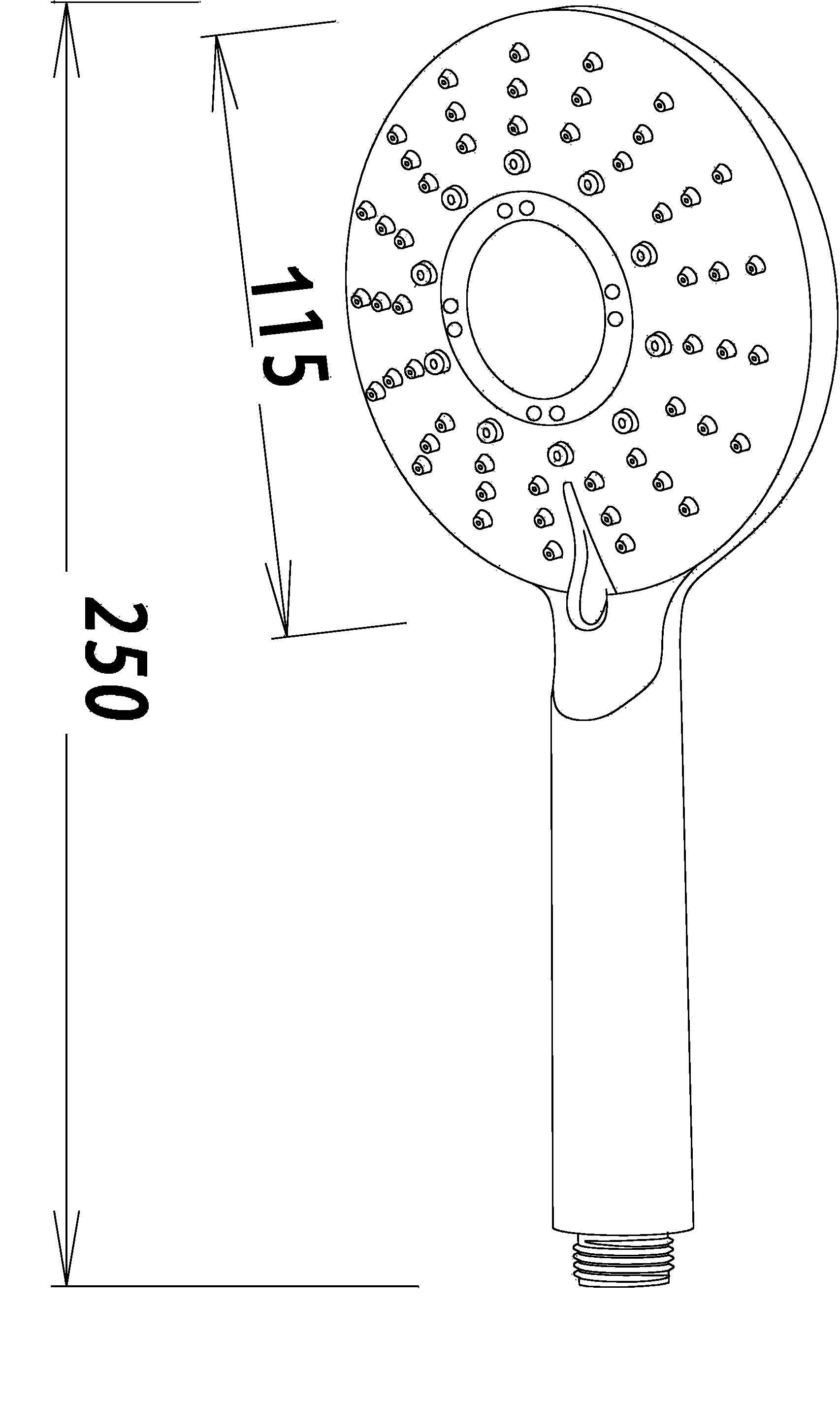 Ручной душ, 3 реж., диам.115 арт. VSP07, VODA2