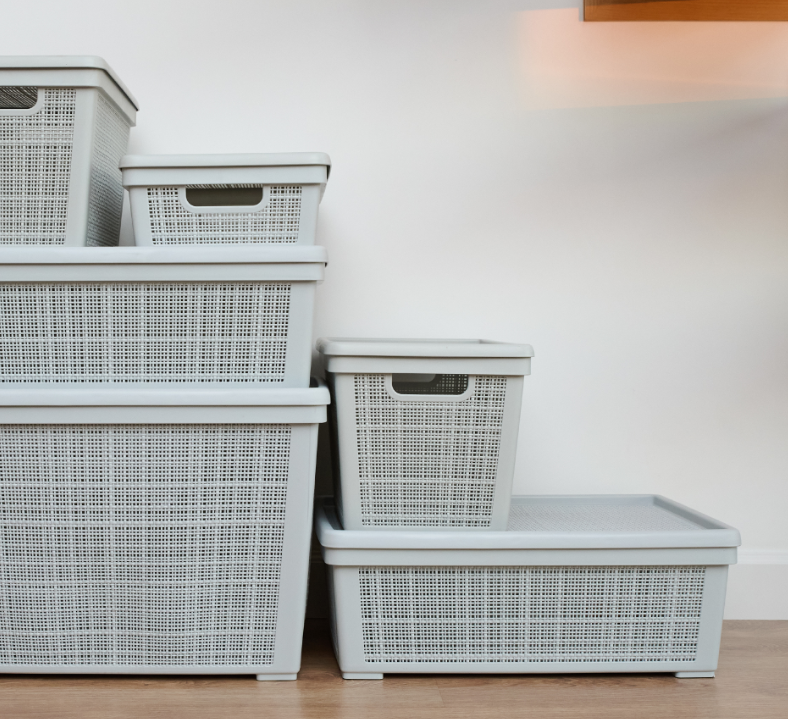 Корзинка "Лён" 35,0л 568*400*203мм с/кр Серый (8) АП 476