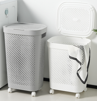 Корзина для белья Homeness, 69*70*44 см, пластик, с крышкой,с колесиками