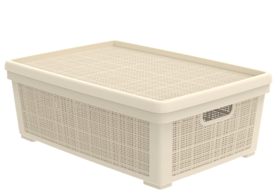 Корзинка "Лён" 35л с/кр Слоновая кость (8) АП 453