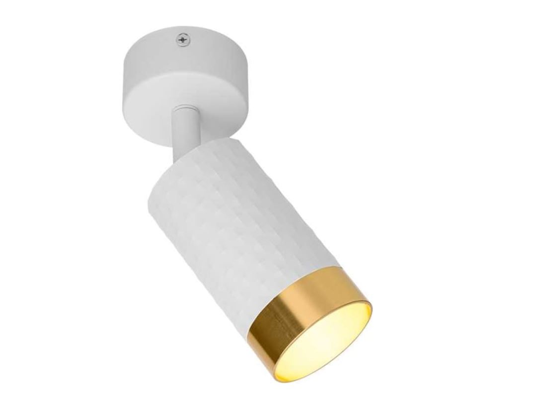 Светильник накладной IP20 под лампу GU10 Белый/золото CELLA D60x170 WOLTA (10)