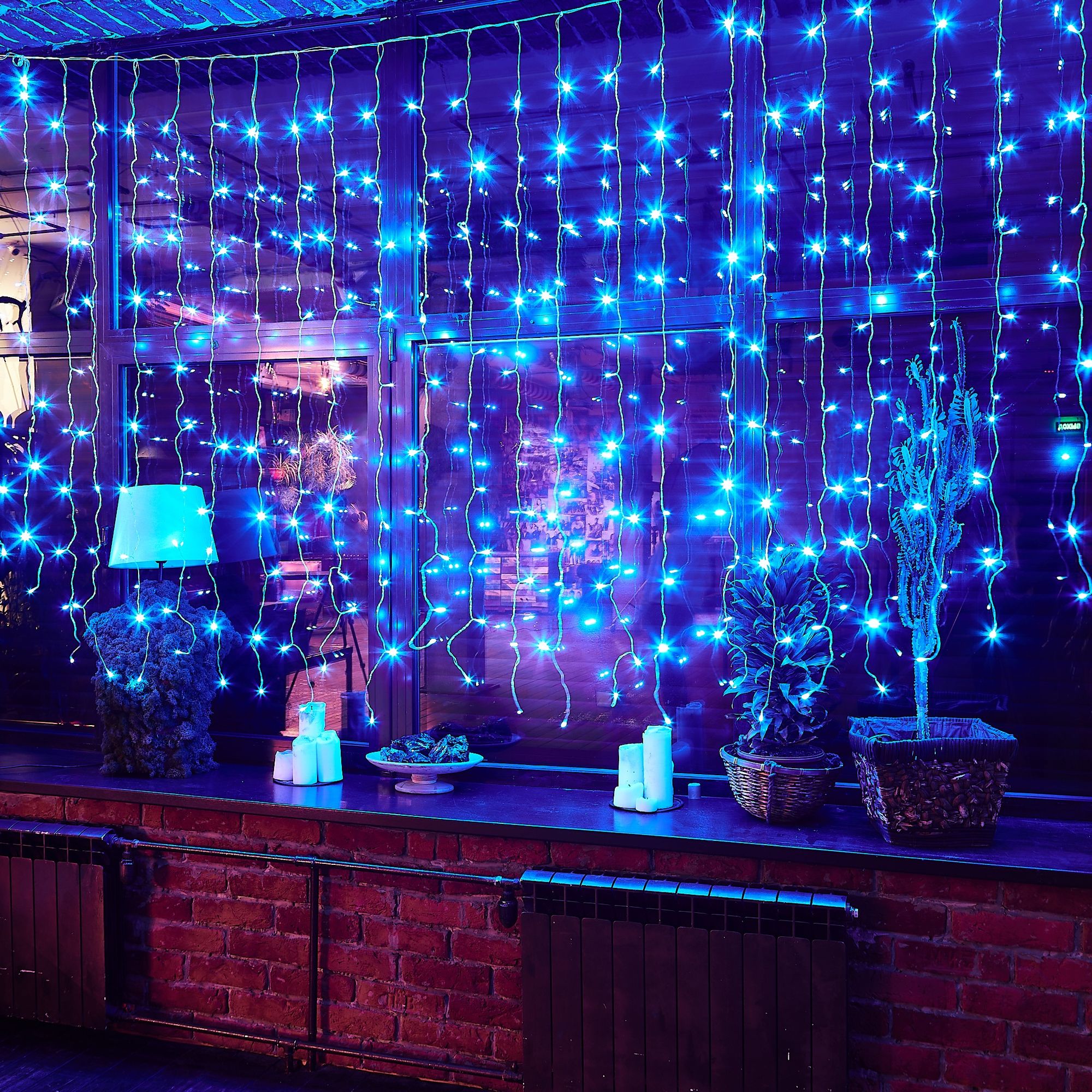 Занавес светодиодный с эффектом мерцания, 3х2м. 264 светодиода. Синий св ULD-C3020-264/TTK BLUE IP44