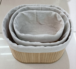 Корзина для хранения овальная Bamboo 20*10*8, бамбук, съемн.чехол