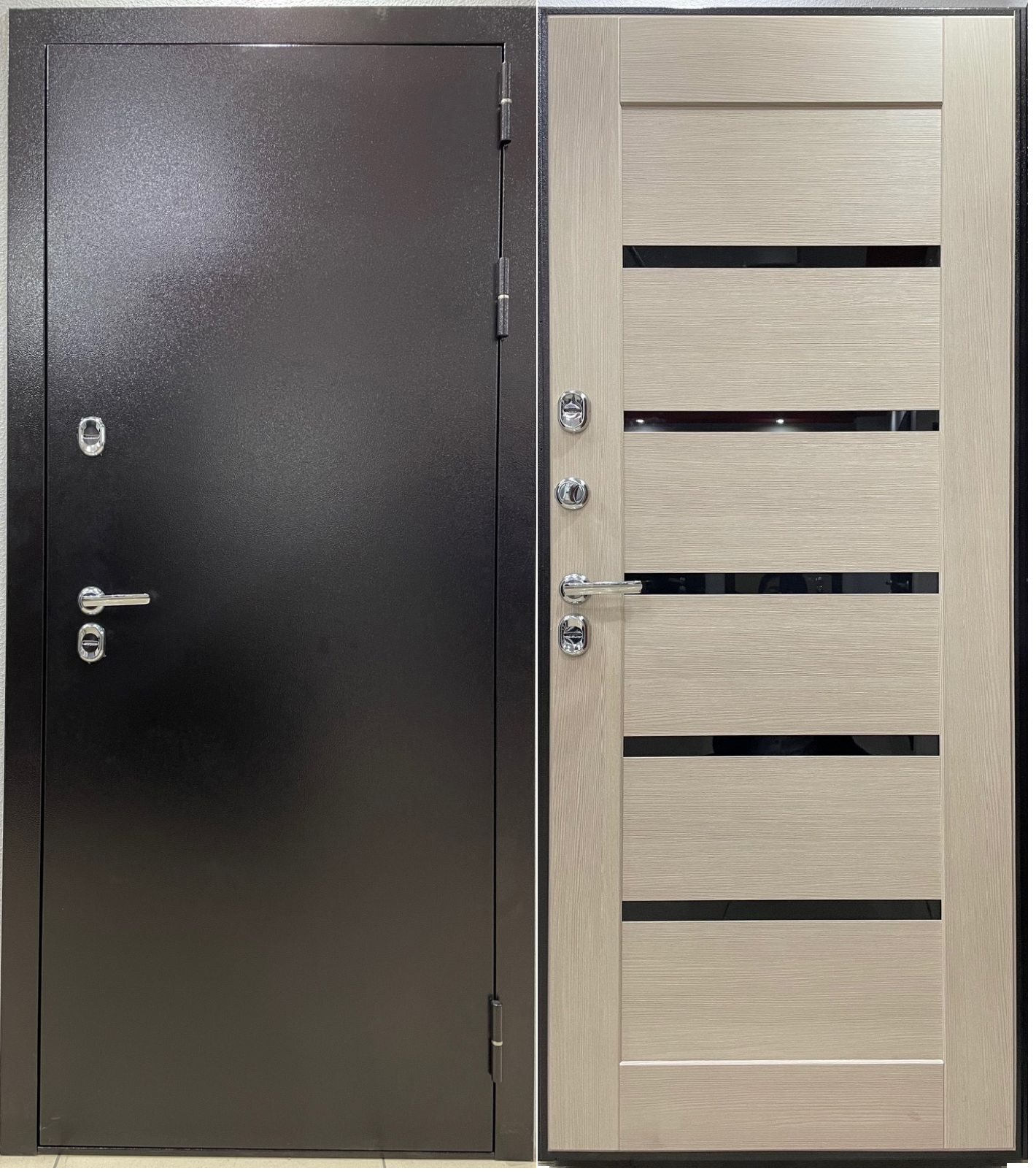 Дверь метал Термо ЗК Тепло метал/Эко дуб 960 левая