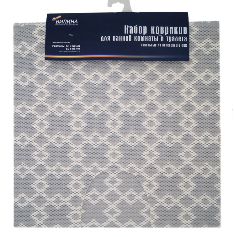 Набор ковриков для ванной и туалета из вспен-го ПВХ 50х52 см, 50х85 см (2шт.) V24SL