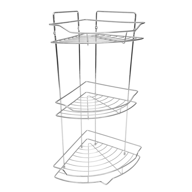 Полка настенная Delphinium 3-ярусная угловая "АЕ-436", хром	
