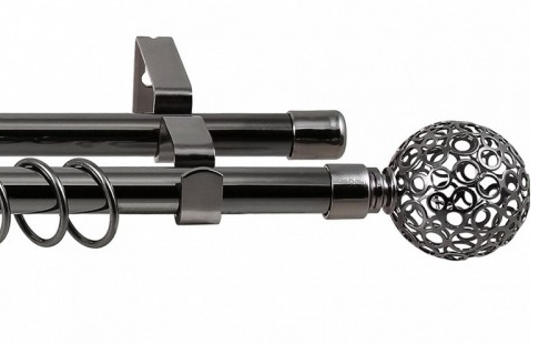 Карниз ков раздв.d16/19мм 1,6-3,0 2-х ряд шар т/у чер.никель