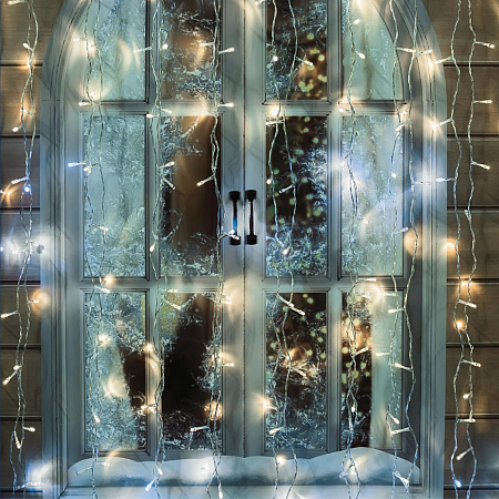 Занавес светодиодный с эффектом мерцания, 6х3м. Соединяемый. ULD-C6030-450/TTK WARMWHITE-WHITE IP44