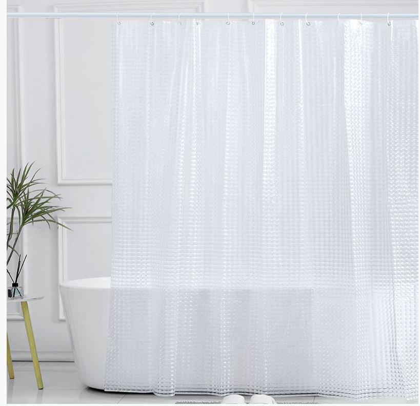 Штора для ванной PEVA 3D PV-301 (белая) 180х200 см "Сантис"							