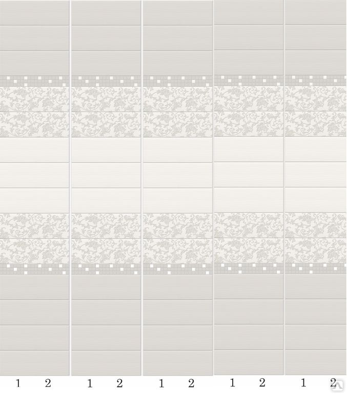 Панель ПВХ Эдем св.серый фон из 2-х  арт.06540 0,25*2,7м (уп.12шт)