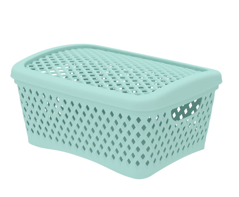 Корзинка "Ромбики" L 340*250*170мм с/кр Мята (38) АП 459