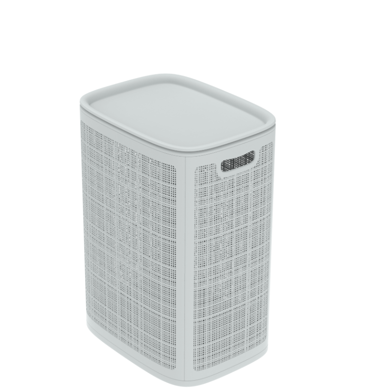 Корзина д/белья 75,0л 430*321*600мм "Лён" сборная Серый (1) АП 373