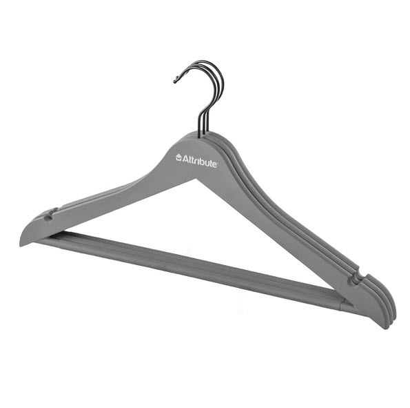 Набор вешалок универсальных RUBBER GREY 3шт 44см