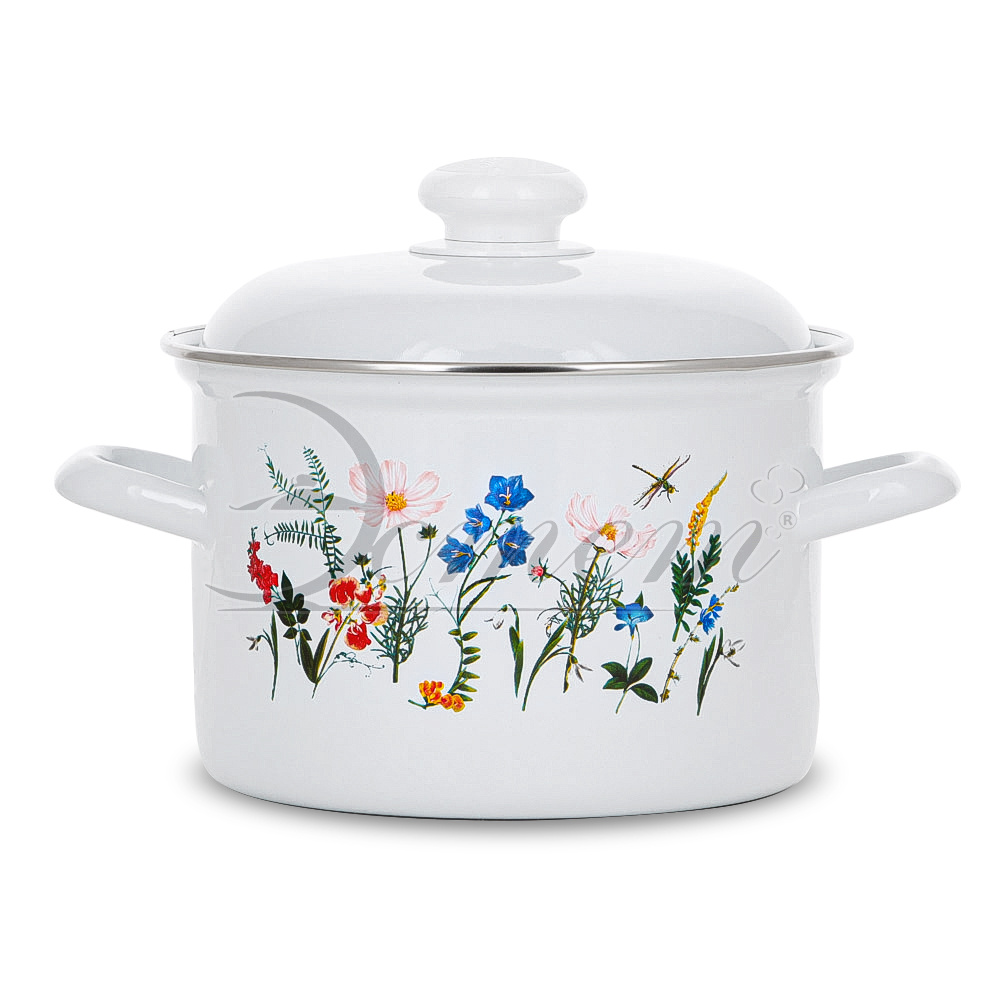 Кастрюля ЭТ-72258 "Луговые цветы" цилиндрическая 2.0 л *4