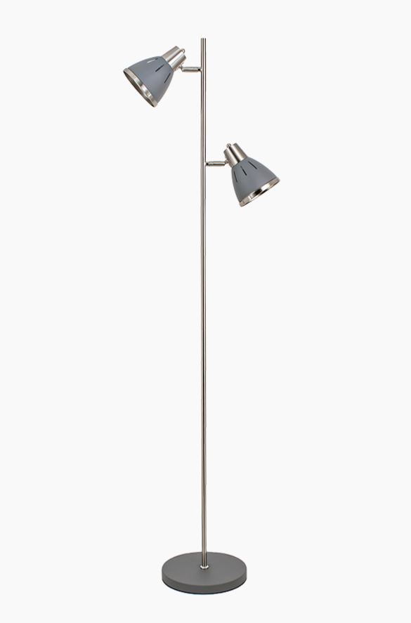 Напольный светильник с двумя плафонами (Торшер), Е27, 60Вт.МТ2019 Антрацит(_8_)