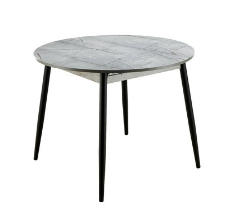 Стол КРУГЛЫЙ ОРИОН (раздвижной) D 950 мм ЛДСП Каспий СВЕТЛЫЙ/ ноги металл ЧЕРНЫЙ