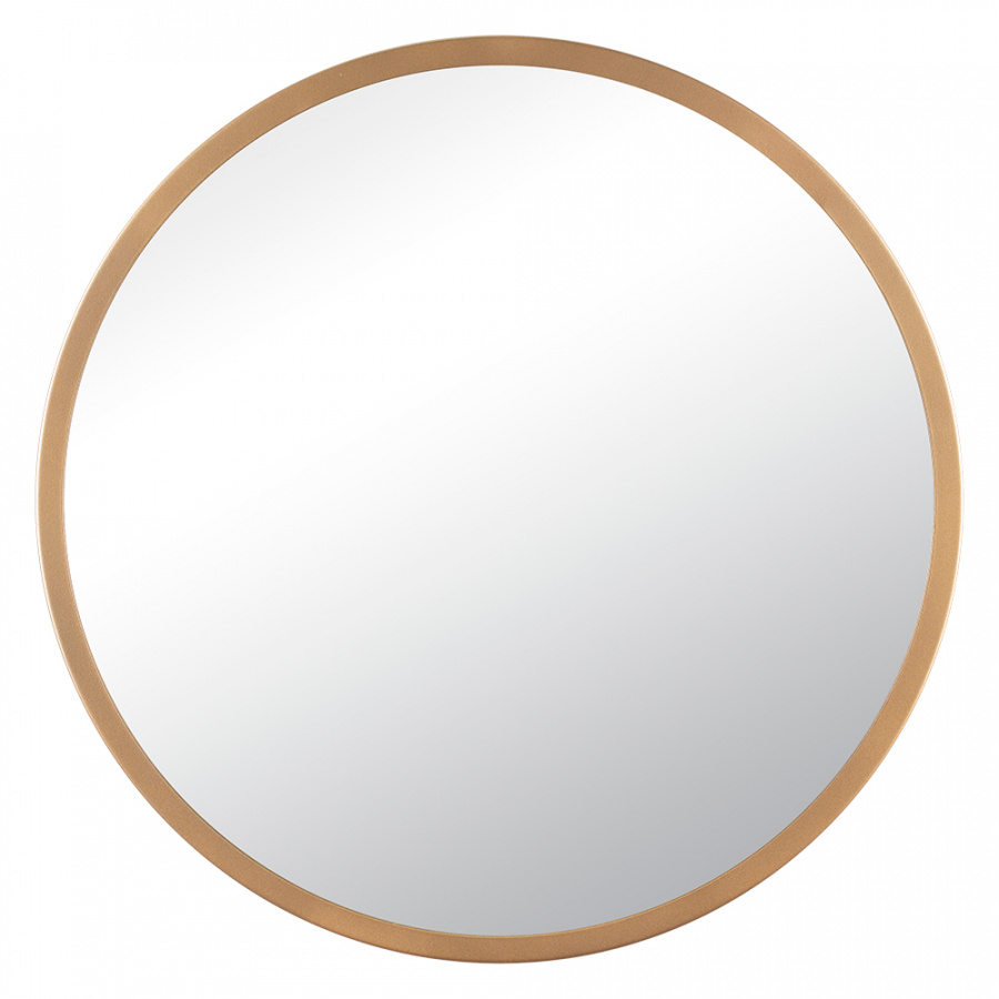 Зеркало интерьерное настенное в круглом корпусе из металла  d=50см, белое золото, Рубин