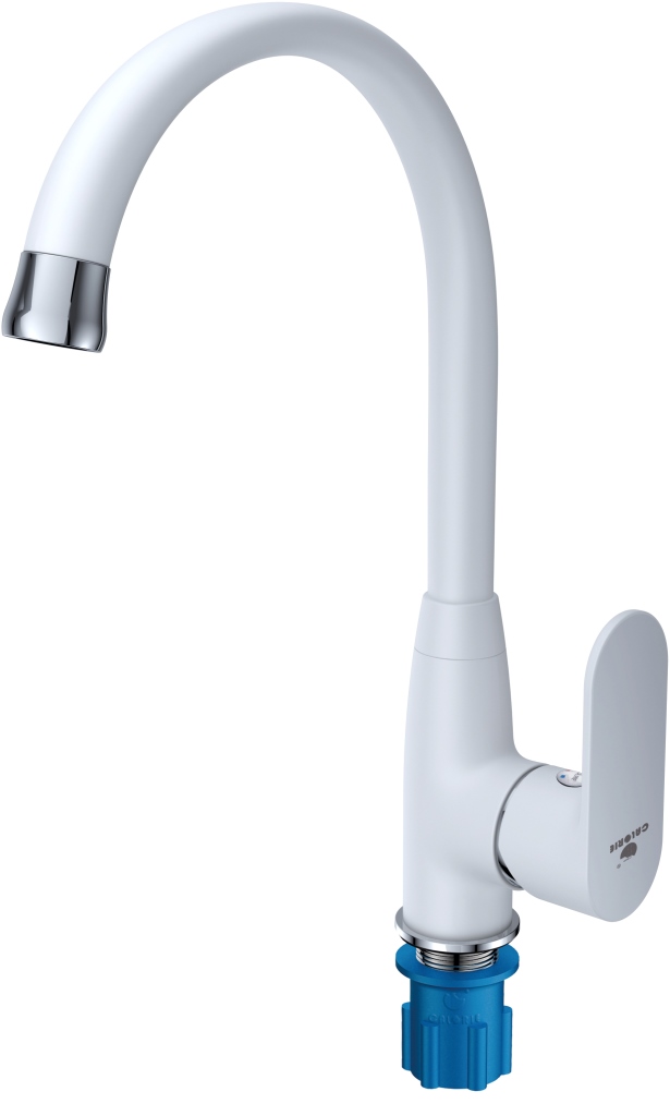 Смеситель CALORIE для кухни 2524А45M Люкс (белая эмаль/хром) ***