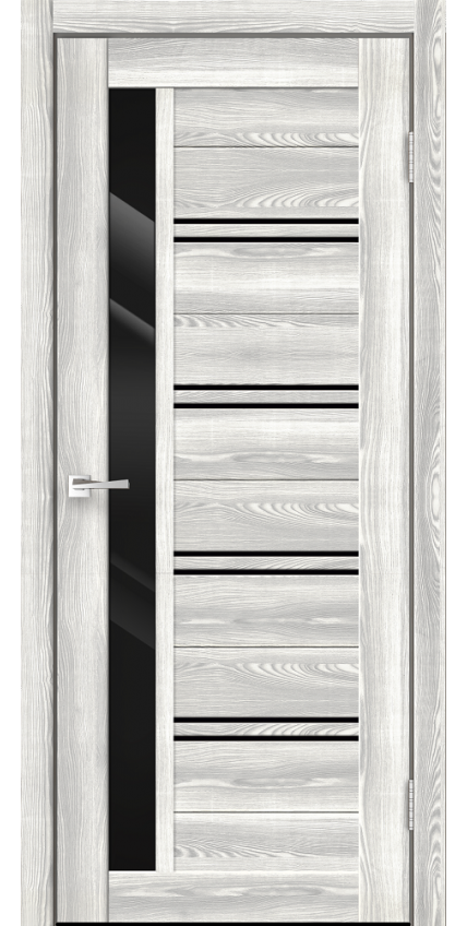 Дверь Линия Х1 Клен айс/стекло черное ПО 800
