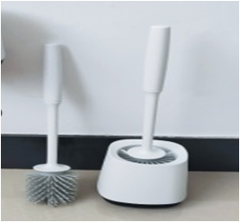 Ерш для унитаза серо/белый силикон 45*10 см (1)