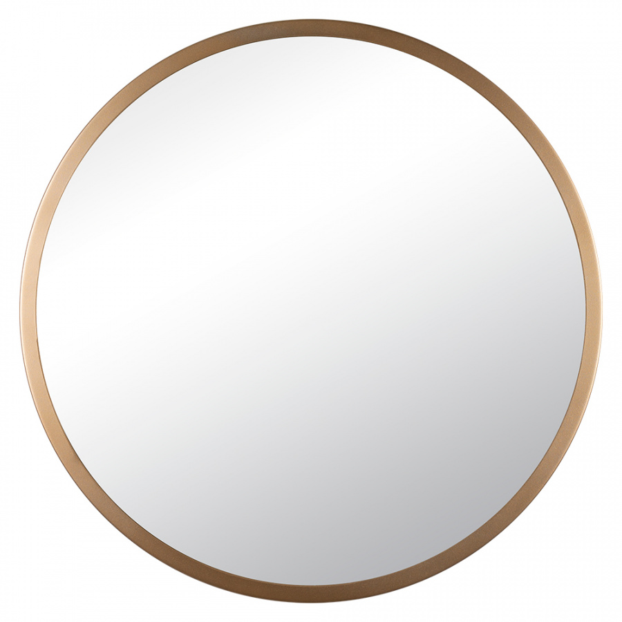 Зеркало интерьерное настенное в круглом корпусе из металла  d=70, белое золото, Рубин