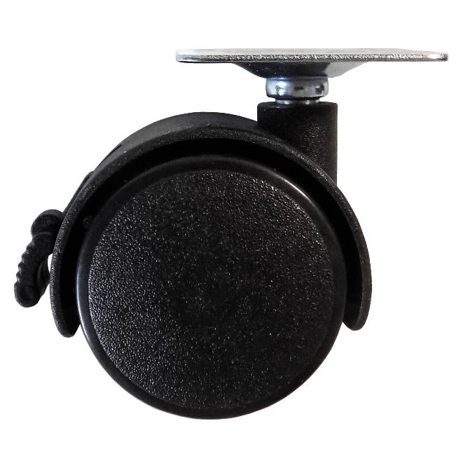 Опора колесная D-40мм, поворотная с площадкой (со стопором) (4/200)