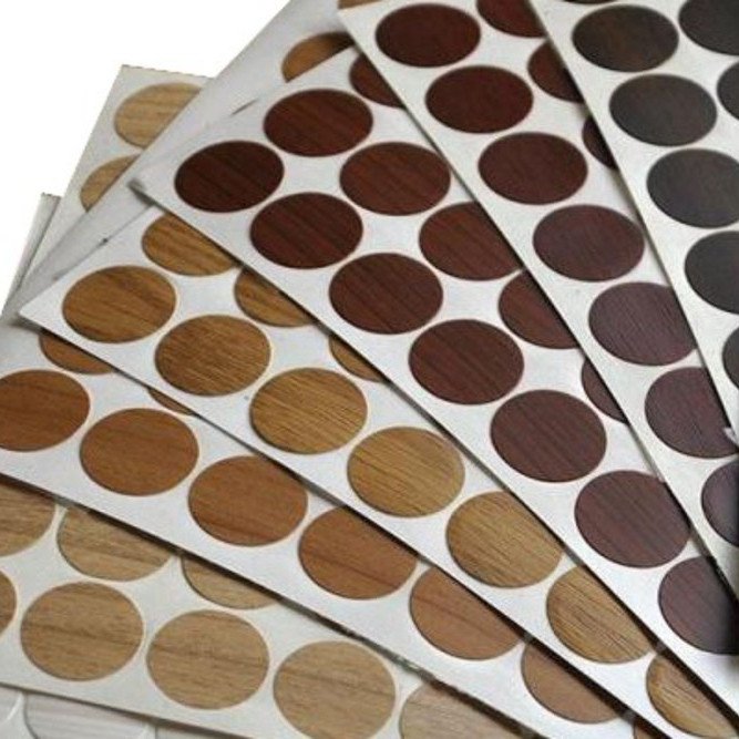 Заглушка для евровинта самоклеющиеся, d-14мм, венге 7104 (лист 50 шт)