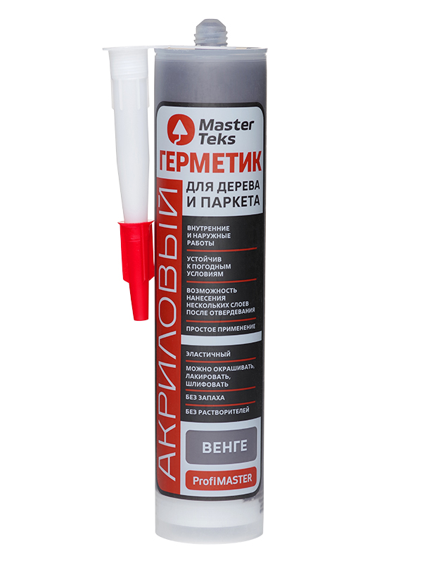 Герметик акриловый MasterTeks ProfiMaster для дерева и паркета 290 мл венге (12)