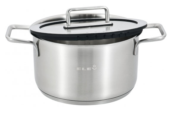 Кастрюля, ELEY,  из нерж. стали 3,5 л (20см) с крышкой с силиконовым ободком