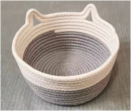 Корзина Джут 26*12 см сер/бел