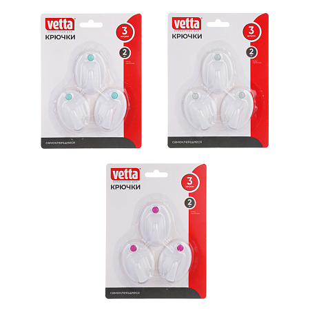 Крючки самоклеящиесяВЕСЕЛЫЙ РОДЖЕР  на блистере, 3 шт, WF-250