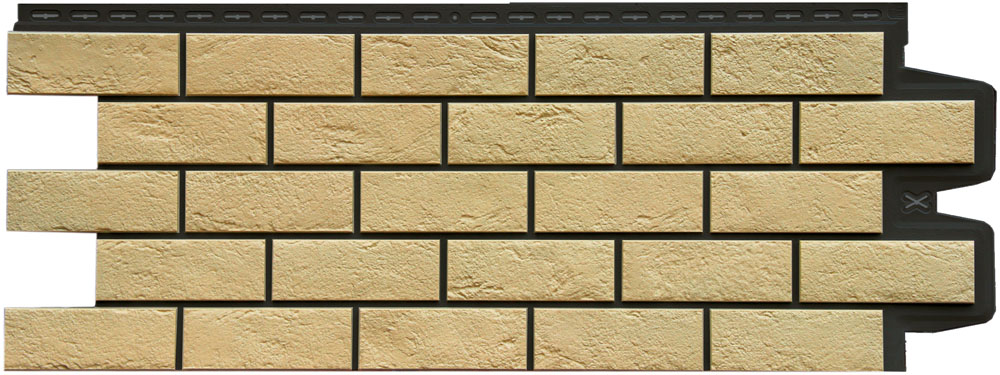 Фасадная панель Grand Line Состаренный кирпич Design Plus ваниль с черным швом (0,390*0,995) (10)