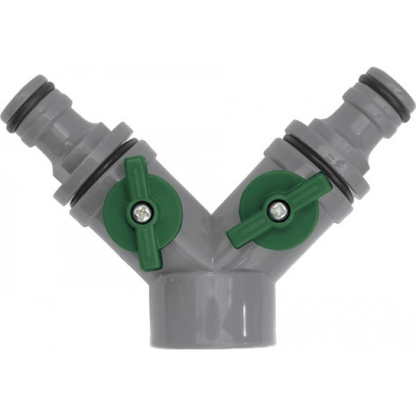 Соединитель шлангов 3/4"-3/4" 2-х канальный пластик