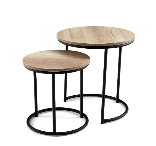 Стол журнальный МАТРЕШКА каркас черный/столешница ЛДСП дуб каньон (к-т 2 шт.)