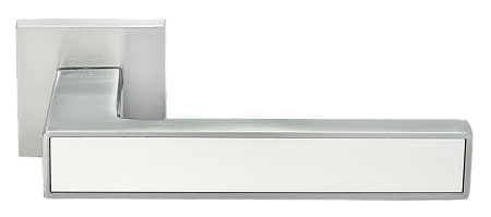 Ручка дверная DIY MH-48-S6 SSC/W, "SULLA", квадр накл 6мм, супермат. хром/белый (20)