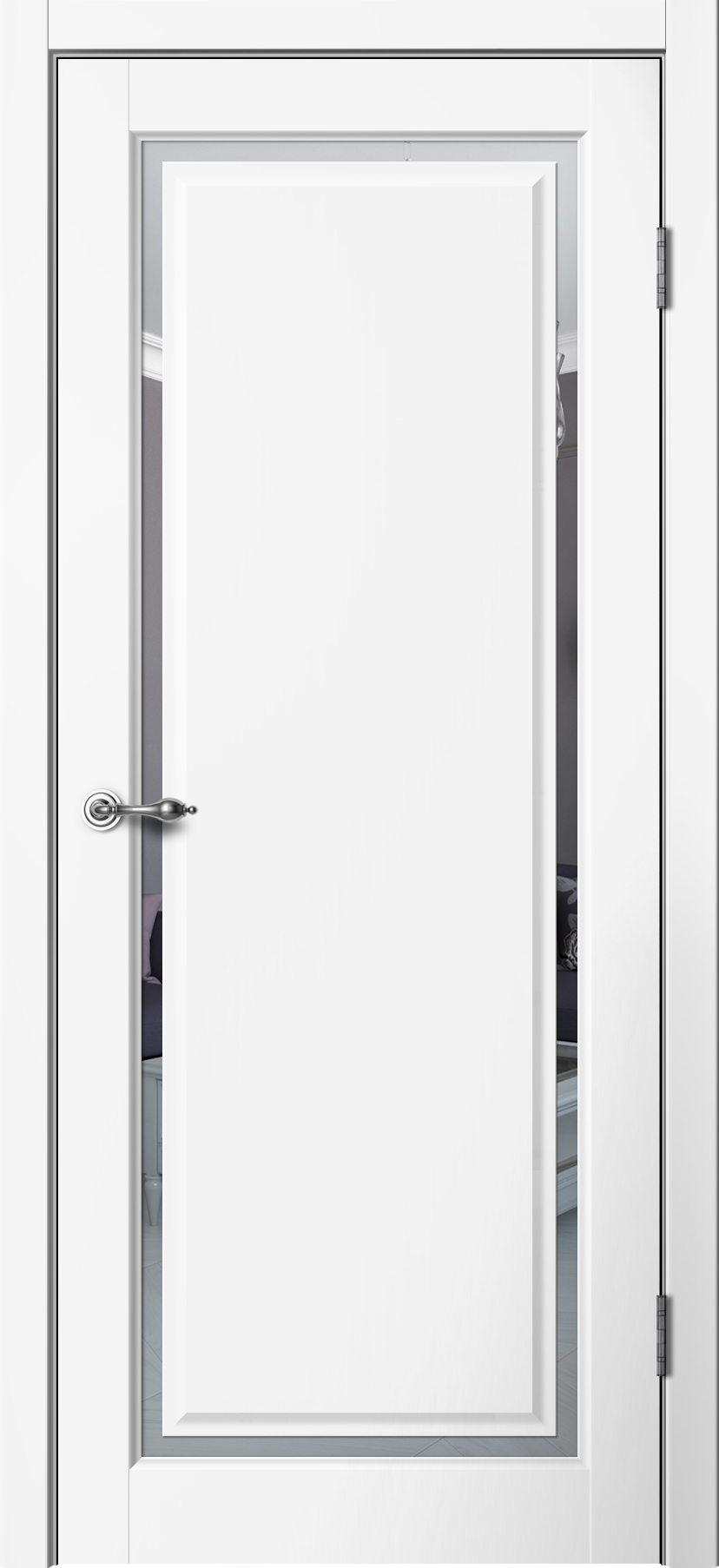 Дверь Estetic E05 Эмалит Белый ПО 800 зеркало