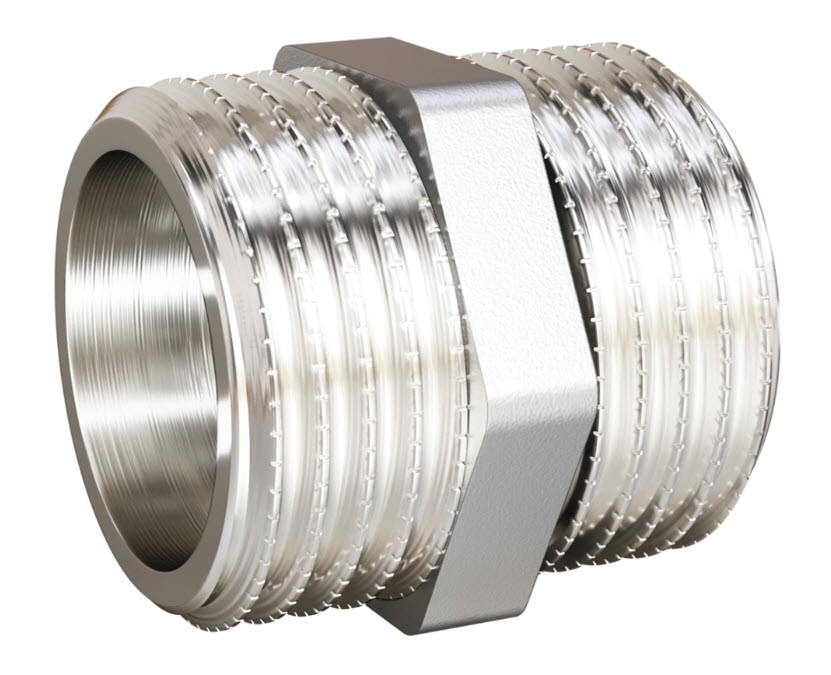 Ниппель прямой LD Pride (1") НР/НР латунь никель (36)