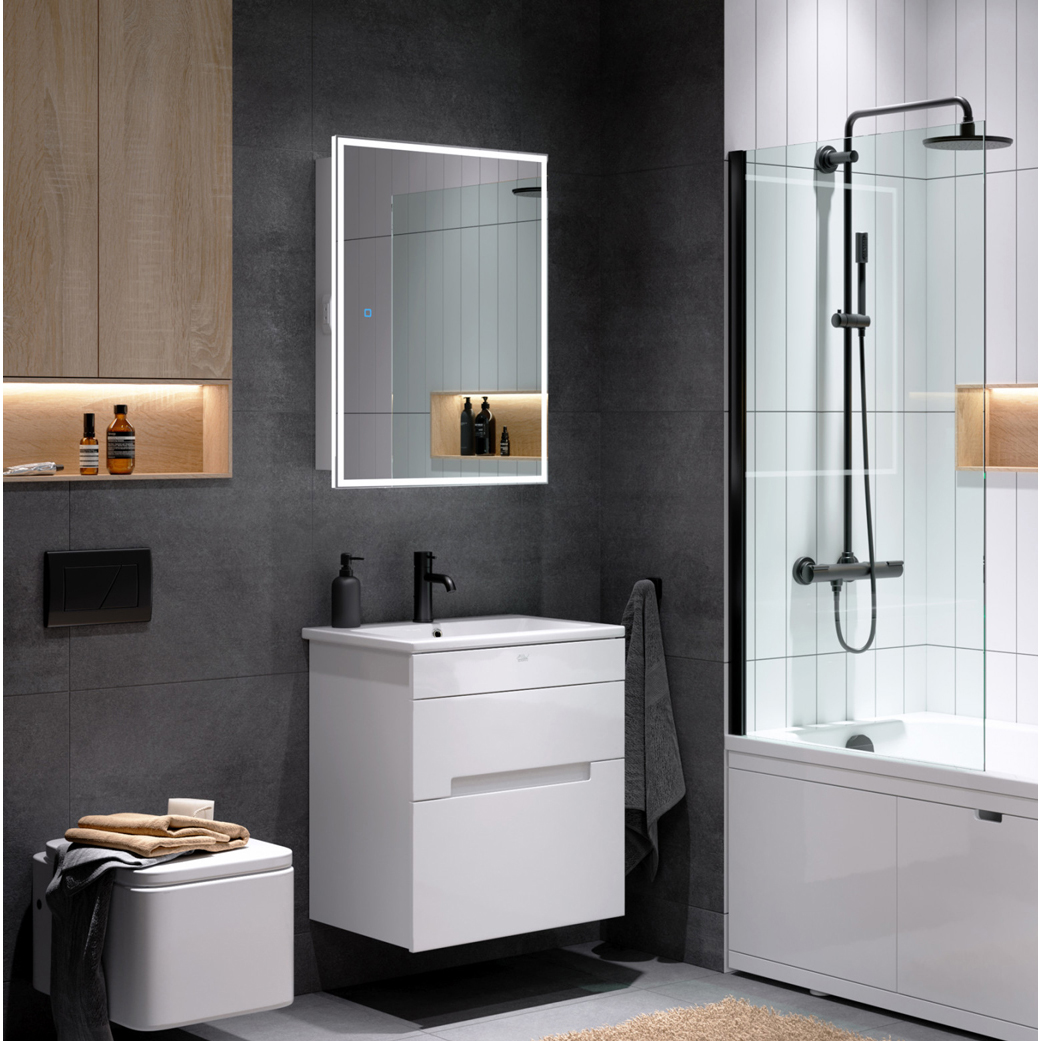 Тумба Rita 60 + ум. Элина 60/Quadro 60 (белый) (1)