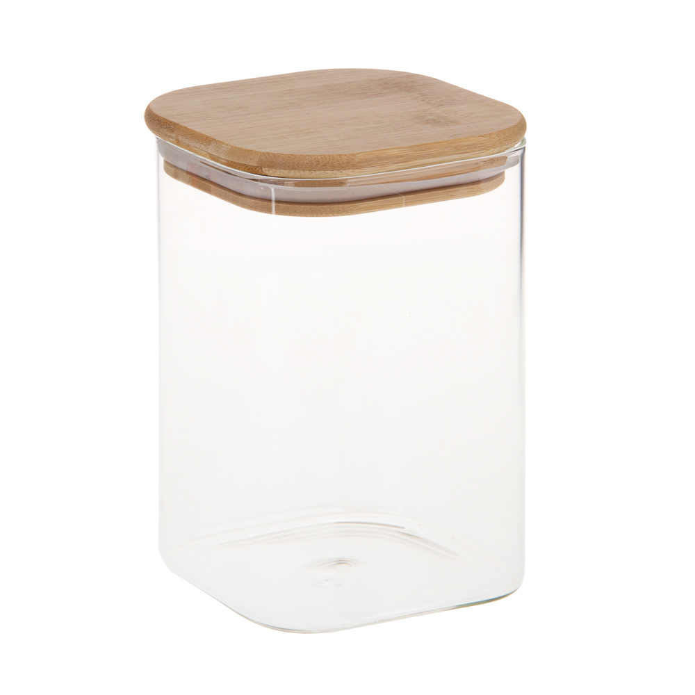 Банка для хранения VETTA ЭКО, 1000мл, стекло, бамбук