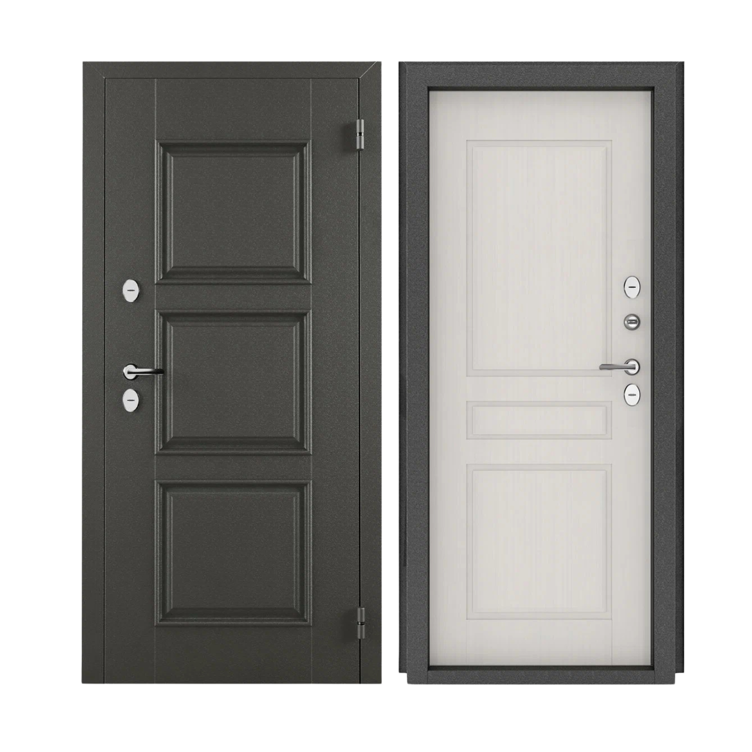 Дверь метал Норд 439 Графит/Шале снежный, Термо 2050*880 правая