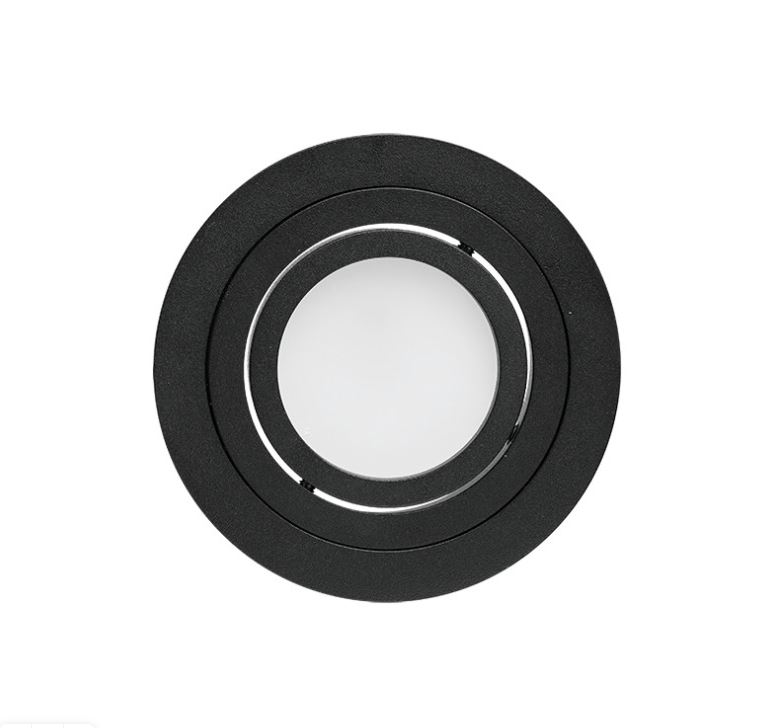 Светильник встраиваемый IP20 под лампу GU5.3 круглый Чёрный ALTO D92x25 WOLTA (100)