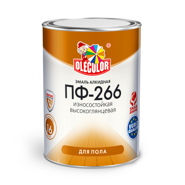 Эмаль для пола ПФ-266 Золотистый 2,7кг Глянц. Olecolor (6)