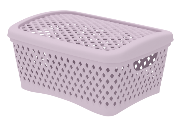 Корзинка "Ромбики" S 255*190*120мм с/кр Пепел розы (43) АП 456