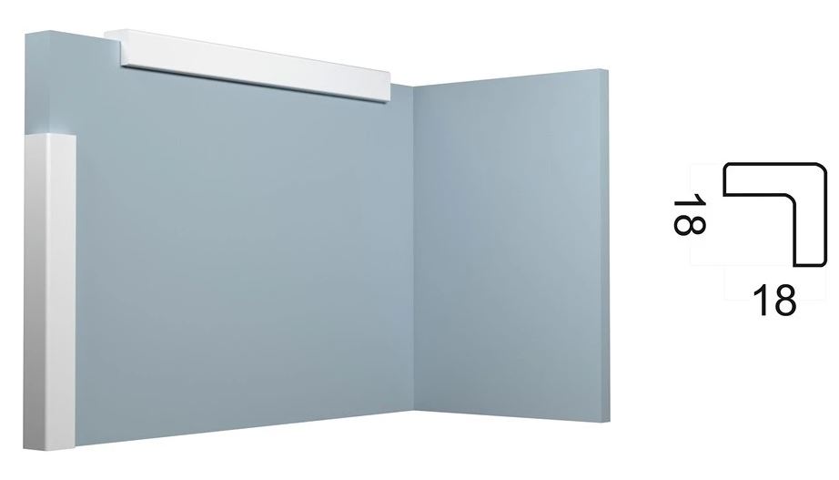 Молдинг угловой под покраску Kr101M (18*18*2000 мм) (уп.144шт)