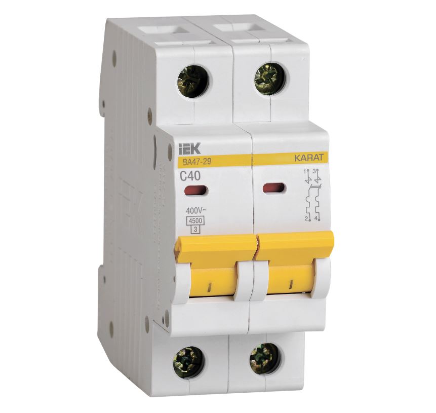 Автоматический выключатель 2P 40А С ВА47-29 4.5кА IEK