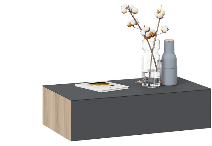 Стол туалетный Глосс (Яблоня Беллуно/Cтекло Графит матовый) ТД 319.05.01